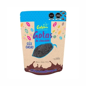 Gotas de Chocolate 55% vidrio 250gr Calypso