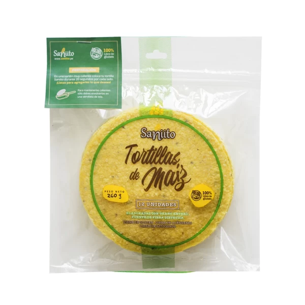 tortilla de maíz sannito 14cm